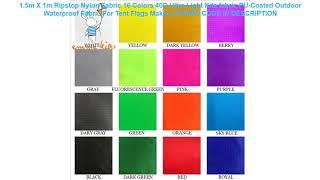 Review 1.5m X 1m Ripstop Nylon Fabric 16 Colors 40D Ultra Light Kite fabric PU-Coated Outdoor Water