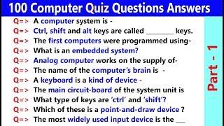 100 Computer GK | Basic Computer General Knowledge Questions and Answers | Computer Trivia  PART - 1