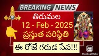 tirumala 12 february 2025 present situation sarva darshan | today Garuda seva full details ttd news