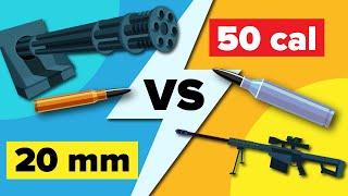 .50 Cal Machine Gun vs 20mm Autocannon - Which Inflicts the Most Damage