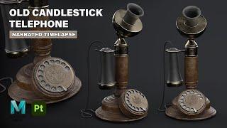 Old Candlestick Telephone | Autodesk Maya + Substance 3D Painter