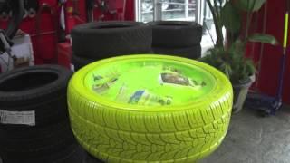 HILLYARD CUSTOM RIM & TIRE YELLOW TIRE COLOURED TIRE HOW TO PAINT A TIRE HOW TO PAINT A RIM