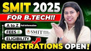 SMIT 2025 BTech Admissions OPENManipal UniversityApply Now! #BTech #SMIT2025 #LIVE #MET #Viral