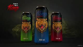 3D Product Visualization in Cinema 4D   Energy Drink Poster