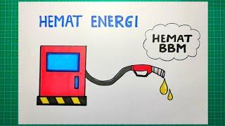 Cara membuat poster hemat energi HEMAT BBM