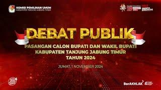 [LIVE] DEBAT PUBLIK CALON BUPATI DAN WAKIL BUPATI KAB. TANJUNG JABUNG TIMUR TAHUN 2024