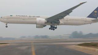 Plane Spotting At Multan Airport | Saudia Airlines  Boeing 777-300ER