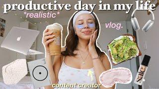 PRODUCTIVE & REALISTIC DAY IN MY LIFE | work from home, podcasting, what i eat, new makeup, etc ʚɞ