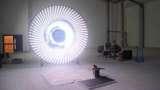 Huge LED sculpture: First test of Marcus Lyall's "In a Heartbeat"