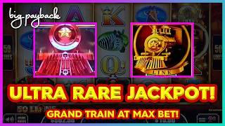 GRAND & GOLD Trains AT MAX BET → JACKPOT! Cash Express Luxury Line Slots - HANDPAY!!