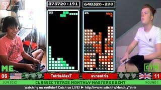 ALEX STARTS ROLLING! Alex T, SV | Rd 1 | Classic Tetris Monthly Masters