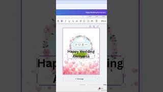 Create Simple Wedding Anniversary Card in Canva #poster #wedding #graphicdesign