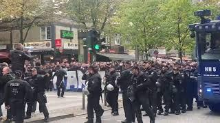 THE ATMOSPHERE OF THE ULTRAS OF HAMBURG FACING ST PAULI!