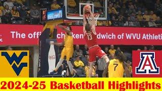 Arizona vs #21 West Virginia Basketball Game Highlights 1 7 2025