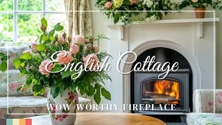 Transform Your Living Room: English Cottage Charm with a Wow-Worthy Fireplace