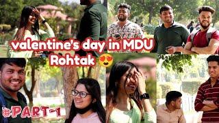 MDU Rohtak में valentine's day !! MDU की छोरिया के धाकड़ जवाब !! Part -1