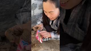 Luna Filled Candy's Pockets with Mud ~mini wood toy-woodworking art skill #shorts #candy