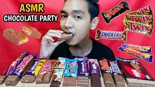 ASMR CHOCOLATE PARTY | EATING SOUNDS | TWIX | MARS | SNICKERS | CADBURY CHIPSMORE