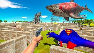 FPS AVATAR SAVE GODZILLA FROM ZOMBIE MEGALADON MAZE TRAP - Animal Revolt Battle Simulator ARBS