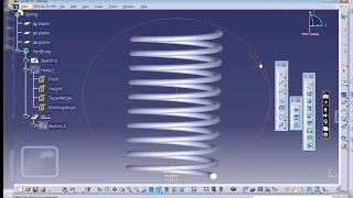 Création d'un ressort de compression sur CATIA V5 , Spring on CATIA V5