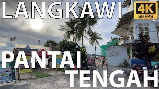  Pantai Tengah Langkawi Beach Walking Tour [4K 60fps]