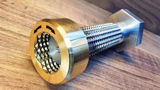 The nut is threaded in two directions at once.