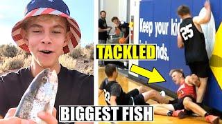 TACKLED at BASKETBALL GAME and CATCHING the BIGGEST FISH! 