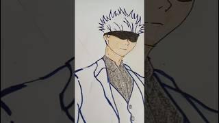 how to draw saturo gojo step by step #jujutsukasien #drawing #gojosatorufanart #artdrawing #gojo