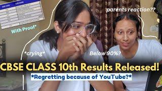 Reacting to my CBSE CLASS 10th Results *literally cried*  | Revealing my Marks and PERCENTAGE! 