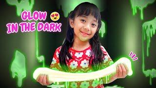 SAMANTHA BIKIN SLIME RAKSASA YANG BISA MENYALA DALAM GELAP !! TUTORIAL BUAT SLIME GLOW IN THE DARK