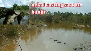 MANCING IKAN GABUS BESAR SAAT BANJIR || kir Yanto 77