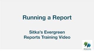 Reports Training Video - Running A Report