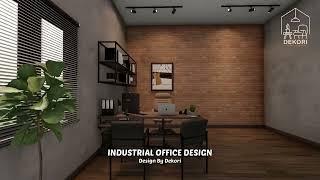 DESAIN INTERIOR KANTOR HOME OFFICE TEMA INDUSTRIAL