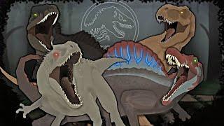 Tyrannosaurus Rex and Spinosaurus VS Indominus Rex and Giganotosaurus | Jurassic World | Animation