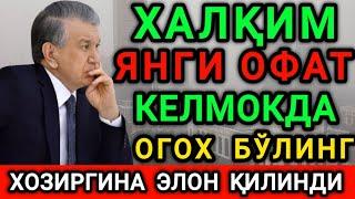 ШОШИЛИНЧ! ЎЗБЕКИСТОНГА ЯНГИ ОФАТ КЕЛМОКДА ОГОХ БЎЛИНГ