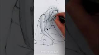 Drawing woman in sitting pose #shorts