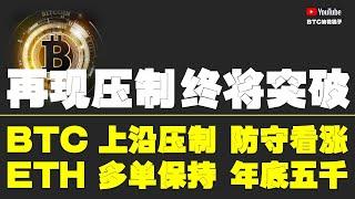 #比特币行情分析 ●再現壓制、別怂！靜待盤整、終將突破！●比特币、上沿壓制、防守看漲！●以太坊、多單保持、年底5千！●DOGE、ORDI、SOL、LPT、TIA● #比特币 #btc #比特幣