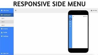 Responsive Side Menu Using HTML, CSS & Vanilla JavaScript [SUB MENU] | Project 26/100