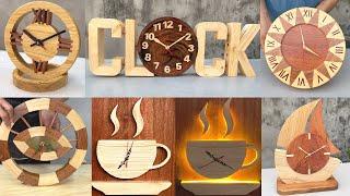 6 Beautiful Wooden Clock Models Never Seen Before //// DIY Simple Art Wooden Clock At Home.