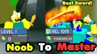 Noob To Master! Level 1000! 9 Billion Gems! Got Best Sword! Slayed Frost Guard! - Slaying Simulator