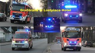 [FEU 4 !]  [Großbrand in Lost Place Hotel in Bad Bramstedt] Einsatzfahrten zum Großbrand !