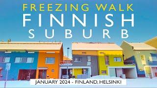 Relaxing Finnish Suburb Walk: Alppikylä, Helsinki, January 2024, Finland [4K] #slowtv