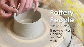 Pottery Tutorial- How to Open a Pot and Pull the Walls (Throwing, part 2.)