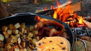 It was perfect... Bushcraft Breakfast Hash (Cast iron Campfire Cooking)