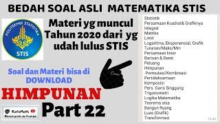 BAHAS SOAL ASLI MATEMATIKA STIS || HIMPUNAN