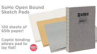 SoHo Open Bound Sketch Pad's open coptic binding allows the pad to lay flat!