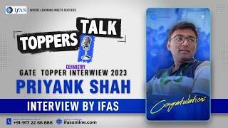 GATE Chemical Science toppers Interview 2022: Toppers Talk Priyank Shah