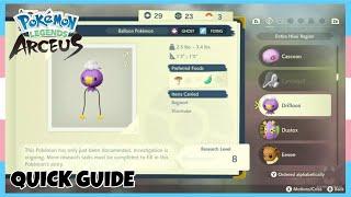 Where To Catch Drifloon *Obsidian Fieldlands* In Pokemon Legends Arceus | Location Quick Guide