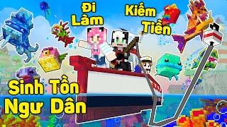 REDHOOD THỬ THÁCH 24 GIỜ SINH TỒN NGƯ DÂN TRONG MINECRAFT*1 NGÀY MỀU CÂU CÁ KIẾM TIỀN MUA NHÀ MCPE