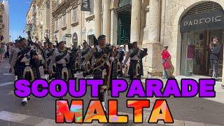 Malta scout parade full video 4k || valletta republic street